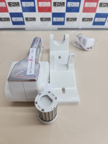 Rallador Queso 1500 mAh, inalámbrico, 2 Rodillos de Acero Inoxidable incluidos, 1 kg de Queso con Recambio, Rallador para Muchos Ingredientes, Blanco Ariete Gratì Metal 44,